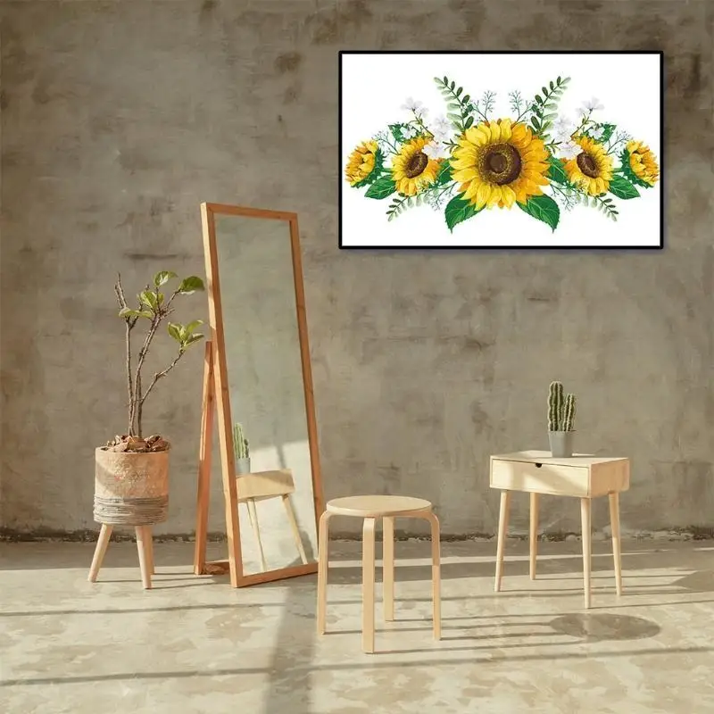 QX2E Wall Stickers Yellow Flowers Wall Decal,Waterproof and Removable