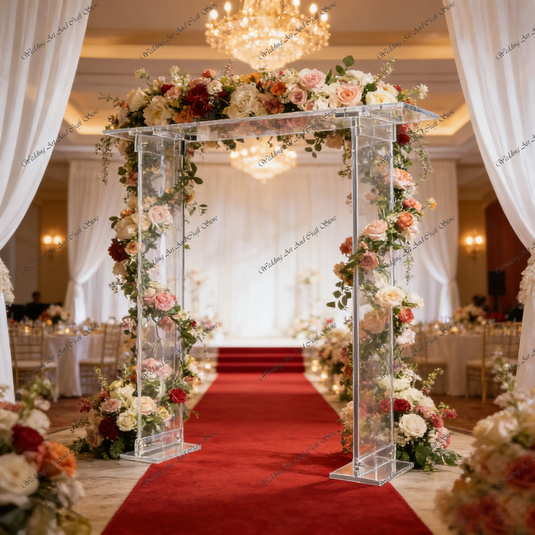 6pcs f30 90-120cm Customizable Acrylic Transparent Rectangular Flower Stand Display Riser for Wedding Table Centerpieces ivy854