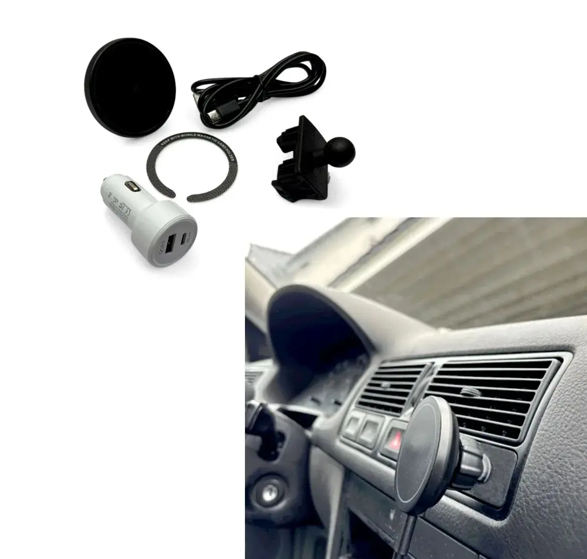 

for Left Hand Drive Cars Only Phone Mount Mag Safe Char ger For For VW MK4 Golf Jetta GTI GLI R32 LHD -
