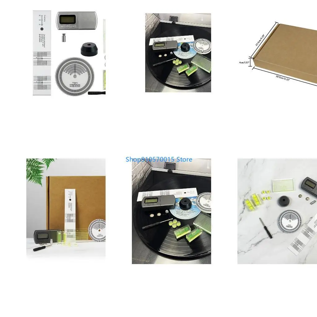 B95C for LP Vinyl Record Pickup Calibration Plate Distance Gauge Protractor Adjustment Ruler Tool LCD Digital Dynamomte
