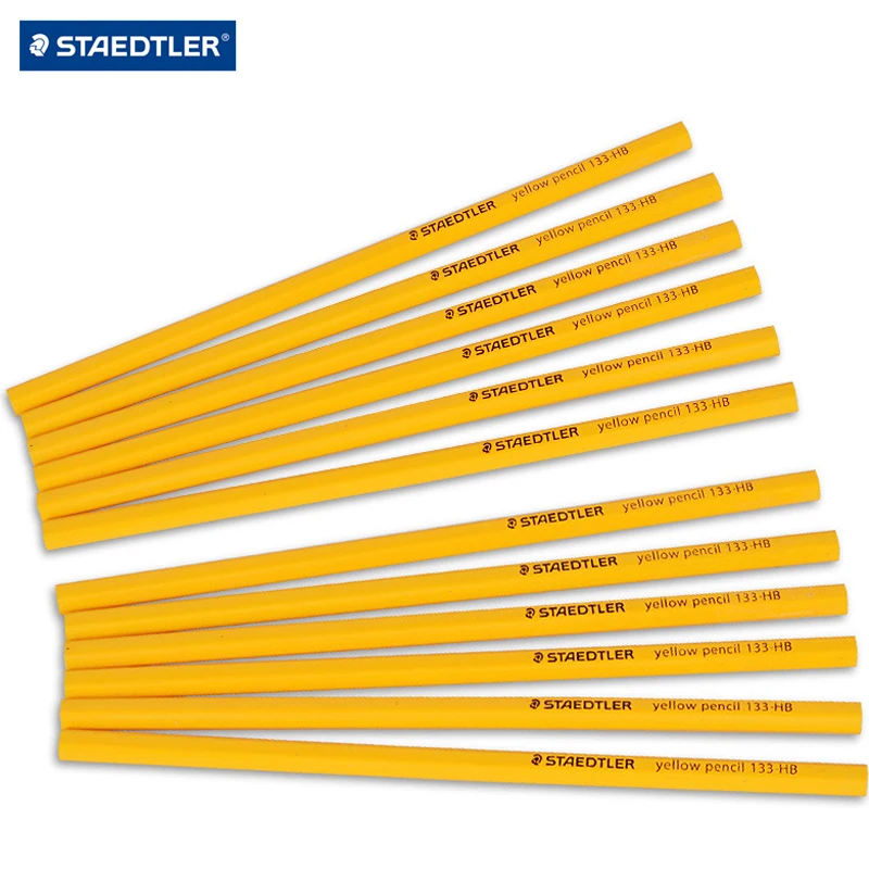 STAEDTLER-Juego de lápices de madera amarilla 2B 2H HB, lápices de dibujo artístico de plomo para bocetos, material escolar para niños, 12 unids/caja