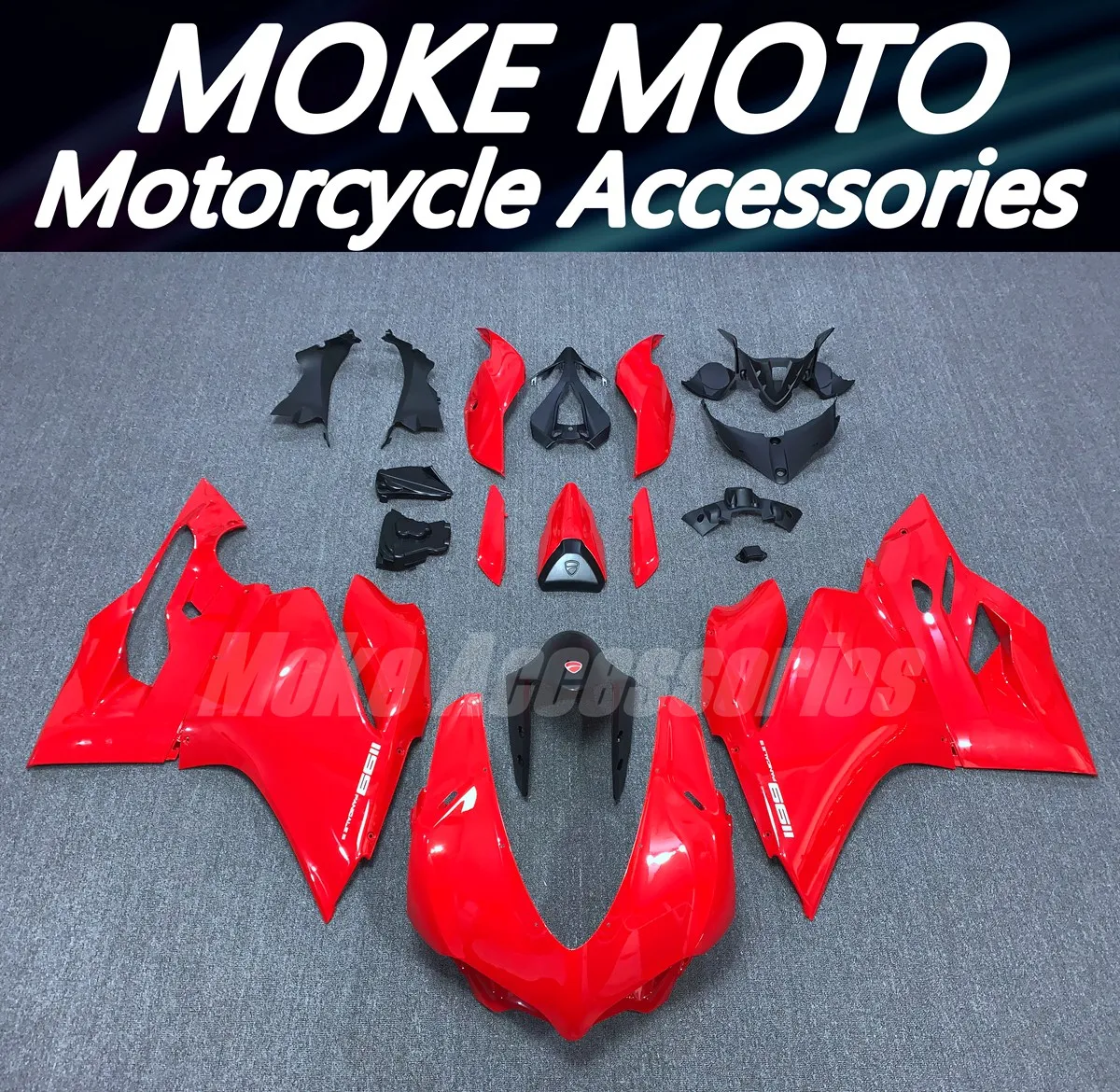 

Moke moto Fairings Kit Fit For 959 1299 Panigale 2015 2016 2017 2018 15 16 17 18 Bodywork Set Abs High Quality Injection Red New