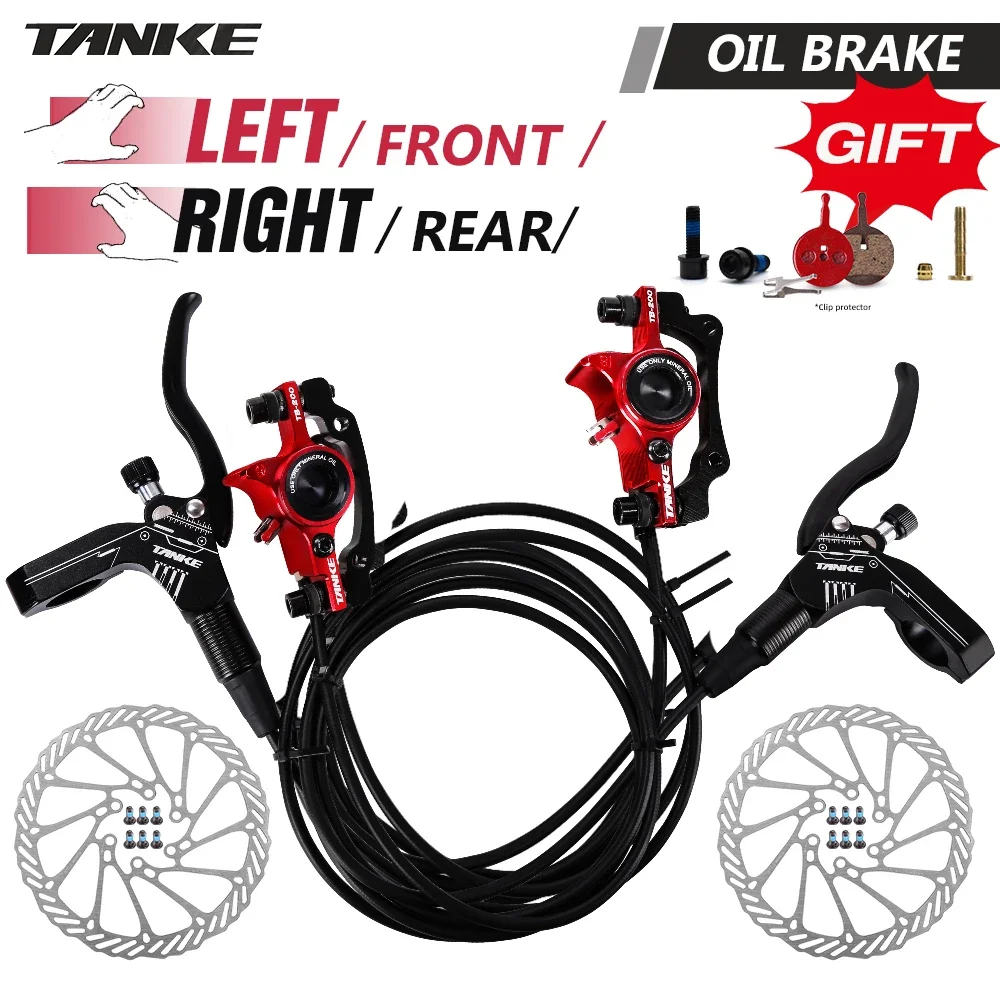 TANKE MTB Bike Hydraulic Disc Brake Oil Pressure Caliper Clamp Brake 160mm Front Rear handle A B-pillar CNC bicycle upgra