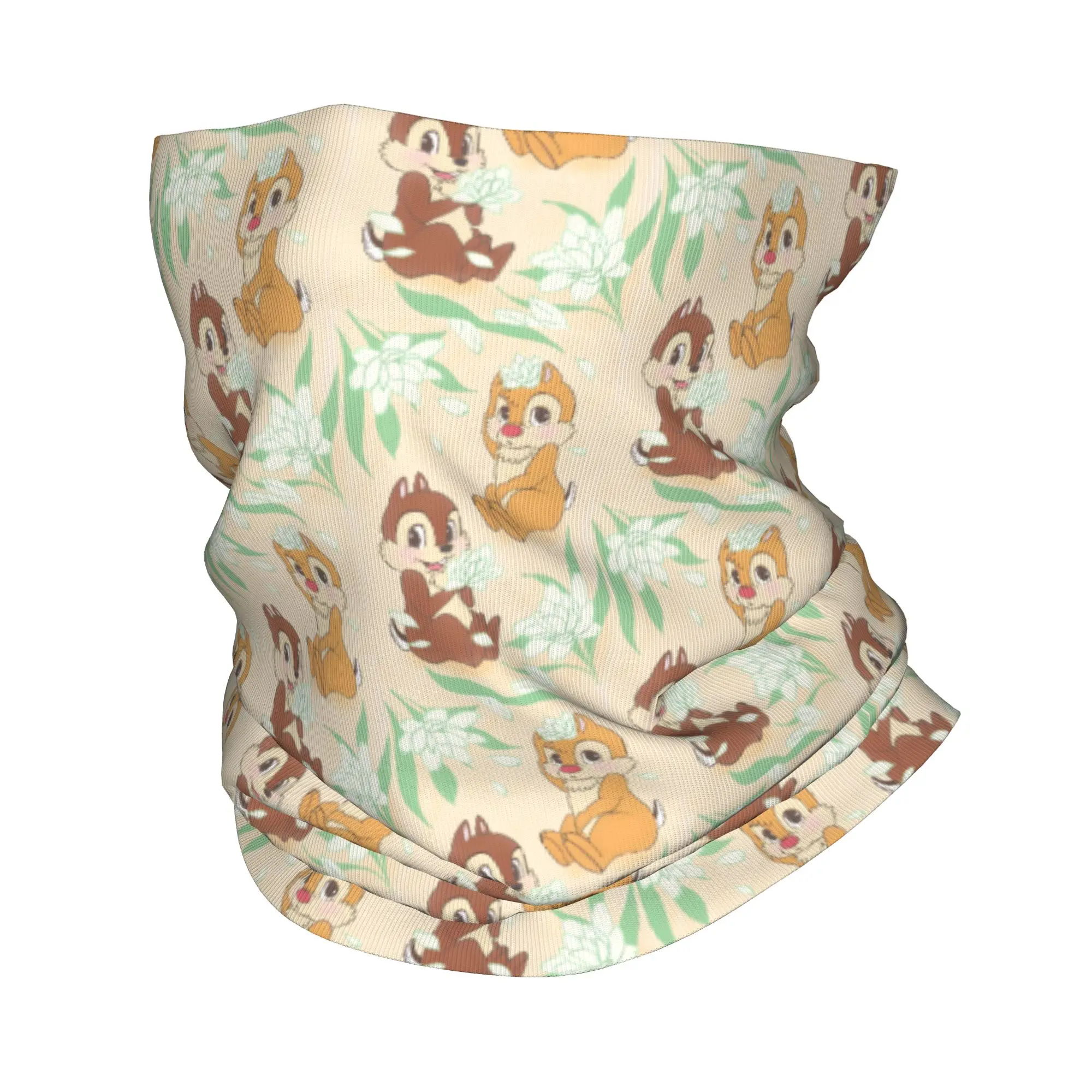 Custom Cute C-Chip And D-Dale Bandana Neck Warmer Women Men Winter Ski Tube Scarf Gaiter Animation Face Cover