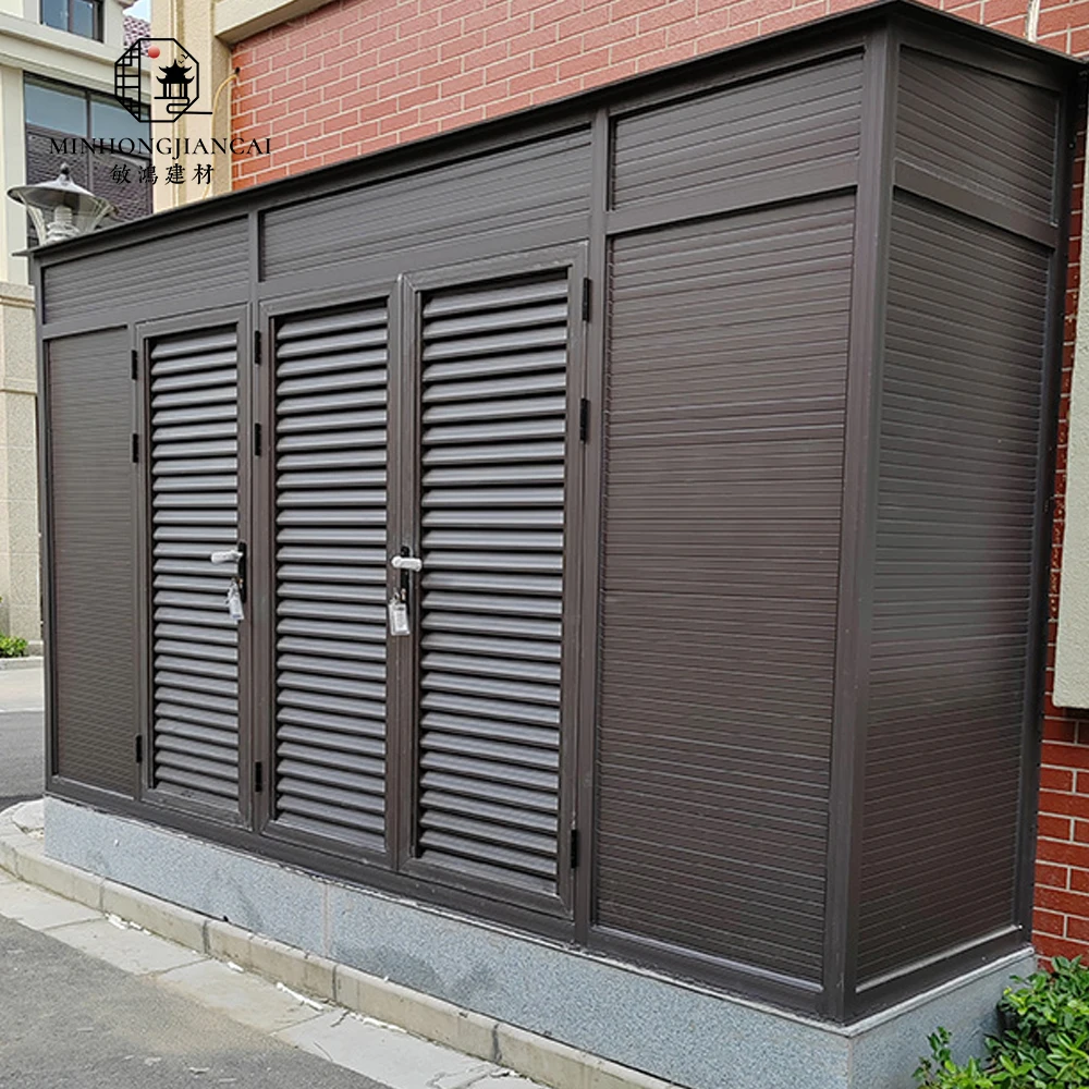 Large Capacity Outdoor Aluminum Garden Tool Cabinet Sunproof Rainproof Multifunctional Patio Utility Storage Shed