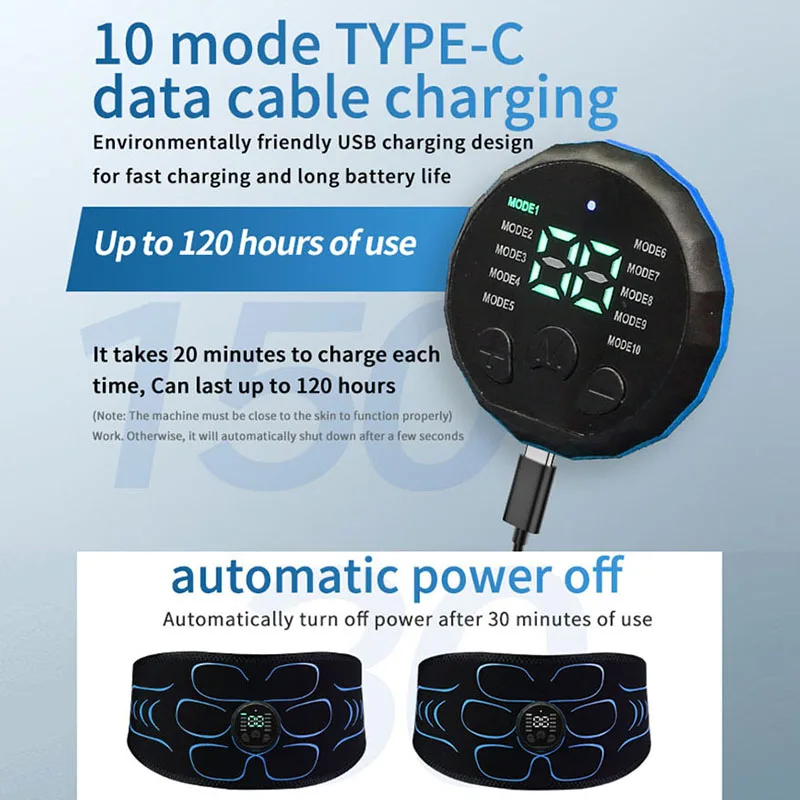 ABS المدرب الكهربائية محفز العضلات EMS البطن العضلات الحبر حزام الجسم مدلك اللياقة البدنية التدريب التمارين المنزل الصالة الرياضية تجريب #3