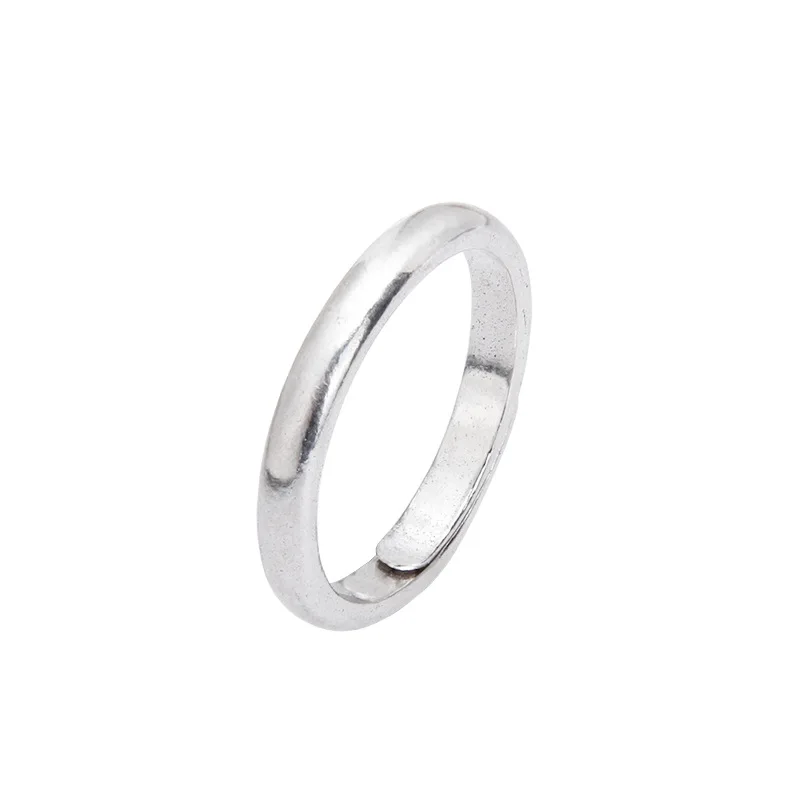 

NEW S925 Sterling Silver Matte Ring With Simple And Adjustable Jewelry For Men And Women