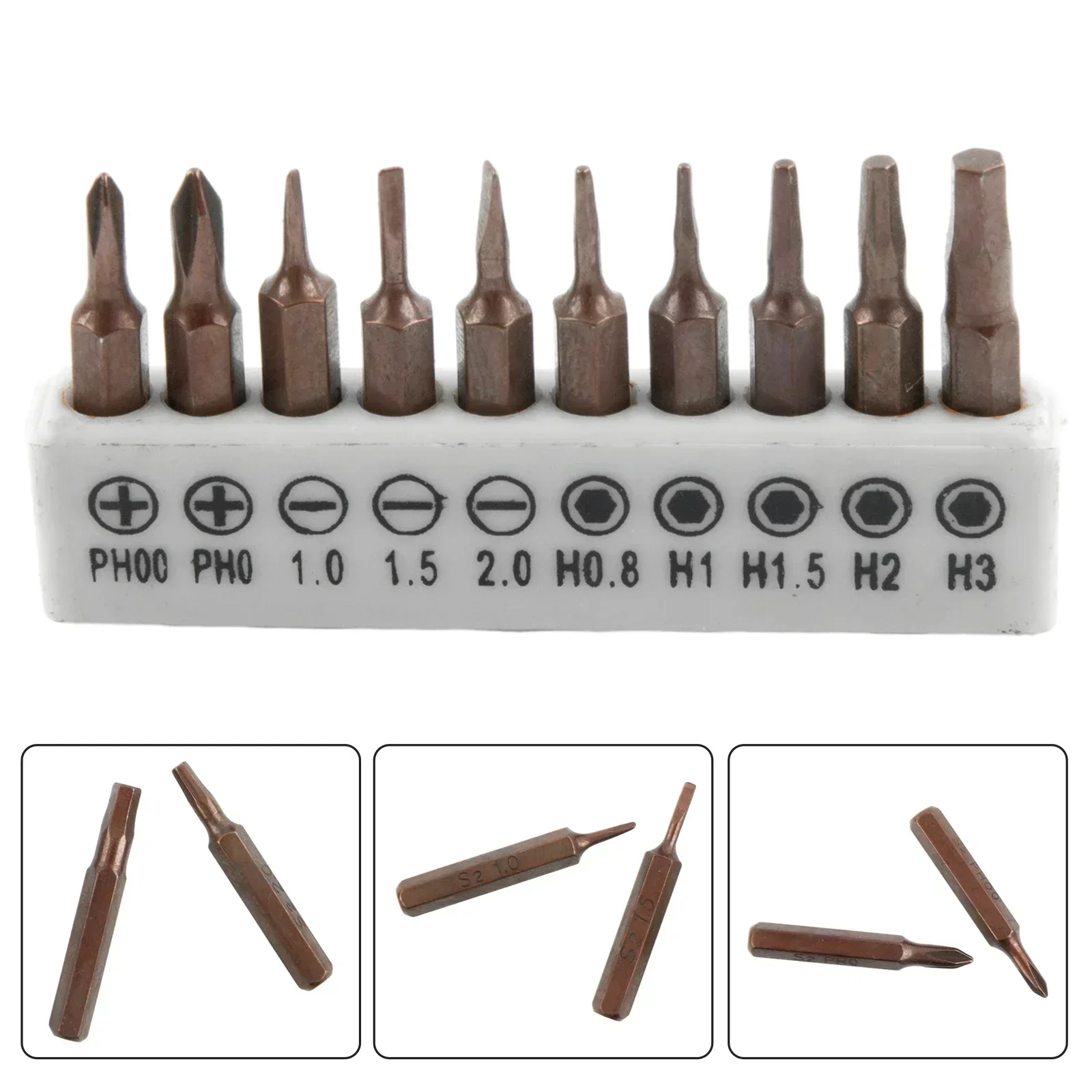 10pcs 25mm Screwdriver Bit Set 4mm Hex Shank Anti Slip Electric Screwdriver Bits Slotted Cross Hexagon Screw Driver