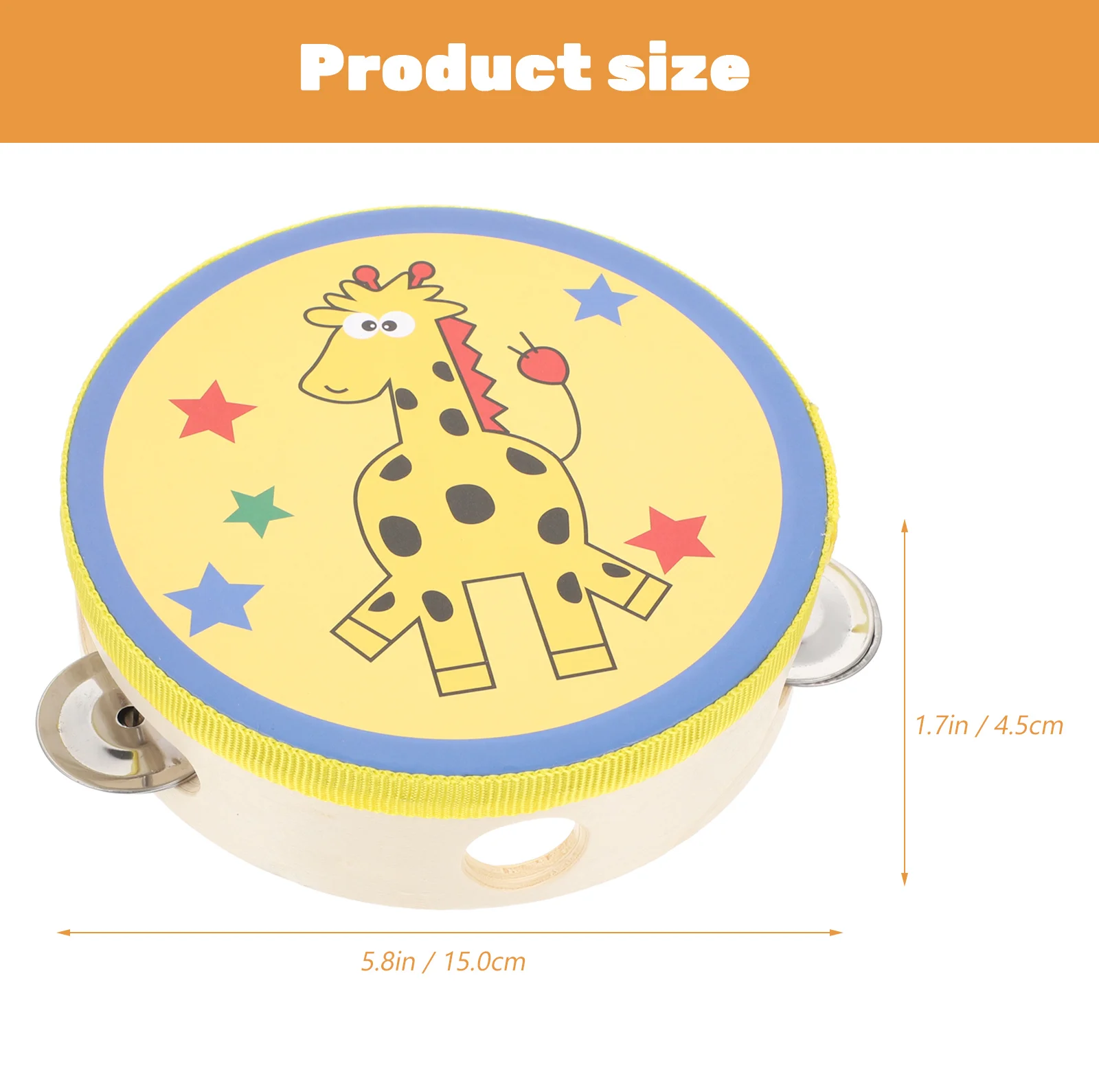 Hand Shaking Tambourines Cartoon Music Drum Handheld Kids Musical Instruments Child Toy