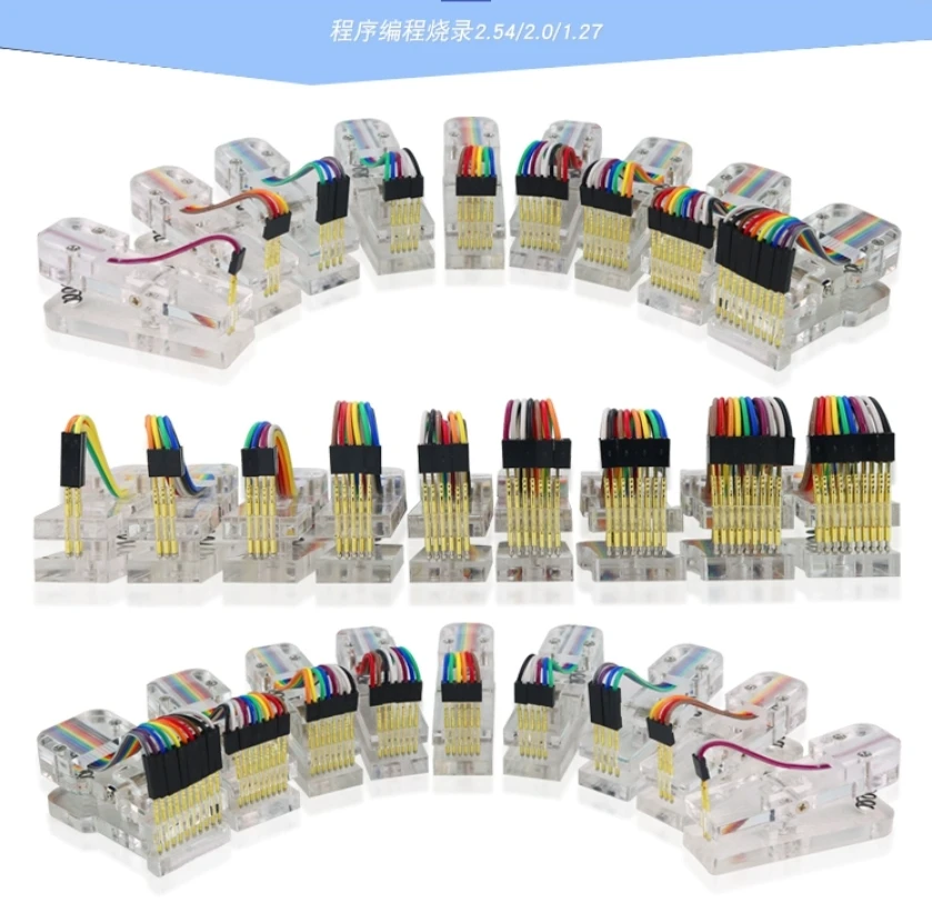 1 sztuk 2PIN-10PIN 1.27/2.0/2.554 odstęp zacisk testowy program zacisk spalania PCB zacisk spalania programator zacisk spalania