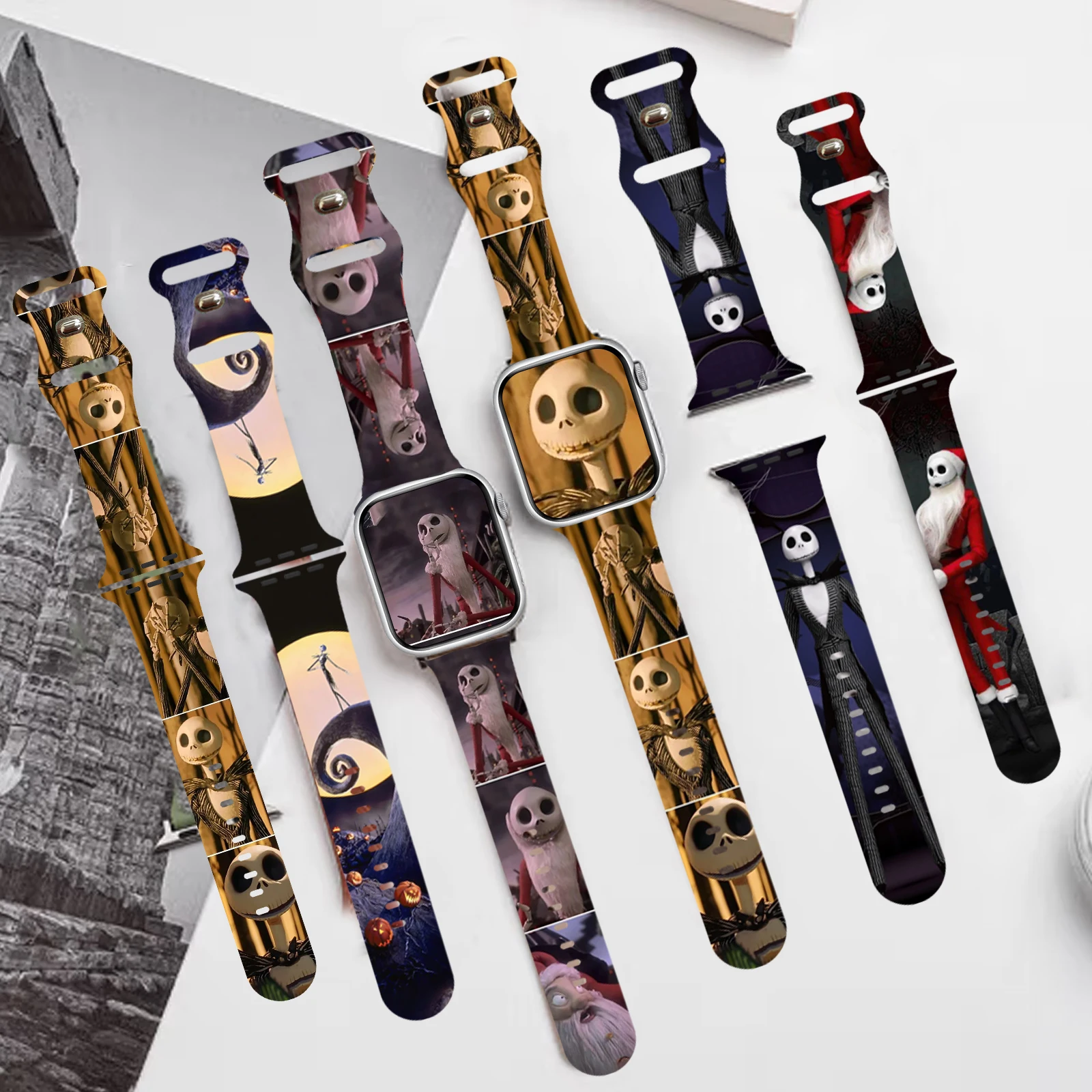 الكابوس قبل عيد الميلاد حزام ل iWatch11 10 9 8 سيليكون الفرقة استبدال سوار لساعة أبل 46 مللي متر 42 مللي متر 41 مللي متر 38 مللي متر #1