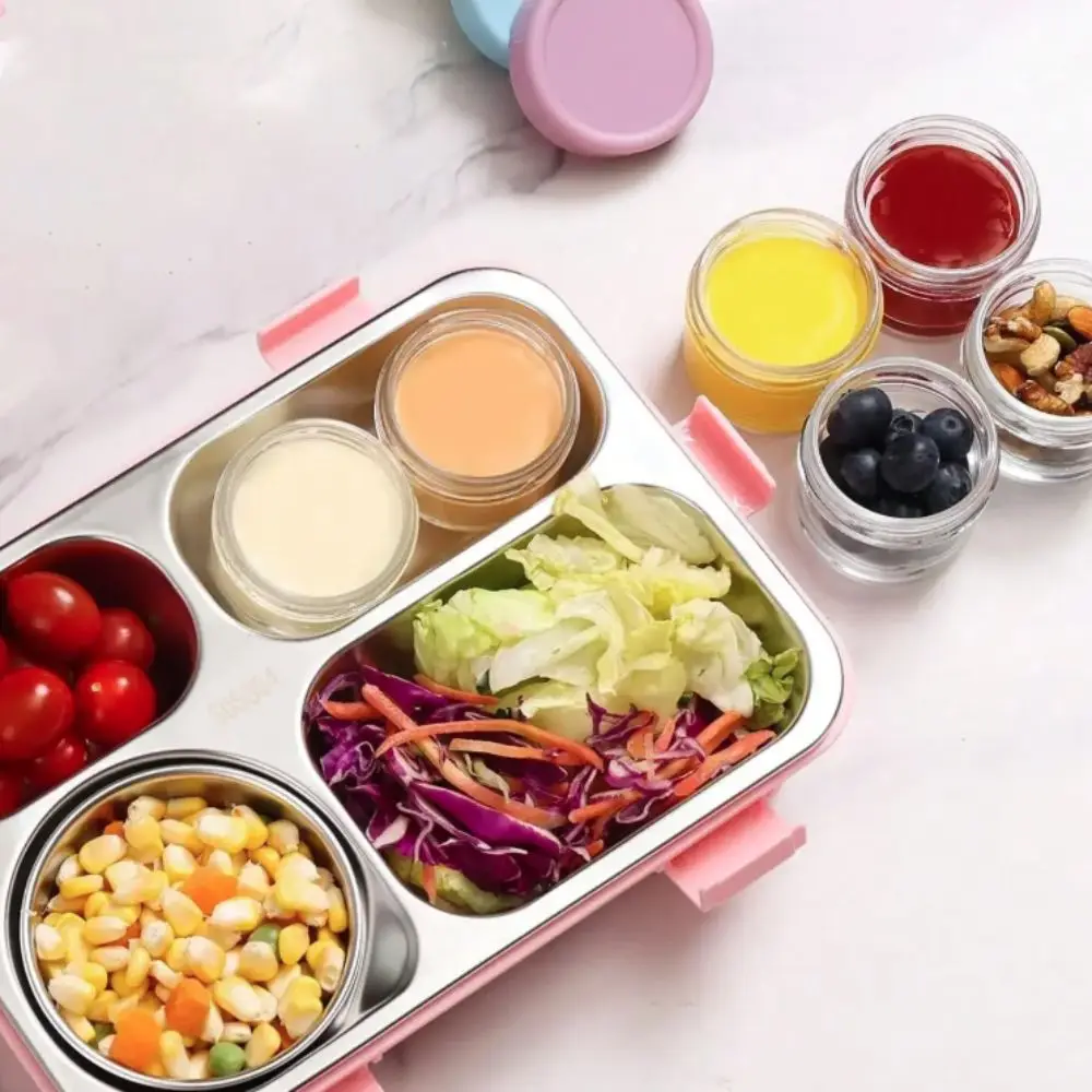 

6pcs Multipurpose Glass Sauce Box 70ml Sealed Dipping Sauce Cup with Lid Reusable Salad Dressing Container Honey