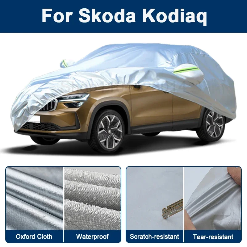 

Outdoor Full Car Cover For Skoda Kodiaq with Reflective Strips Waterproof Snowproof Dustproof UV Protection Exterior Accessories