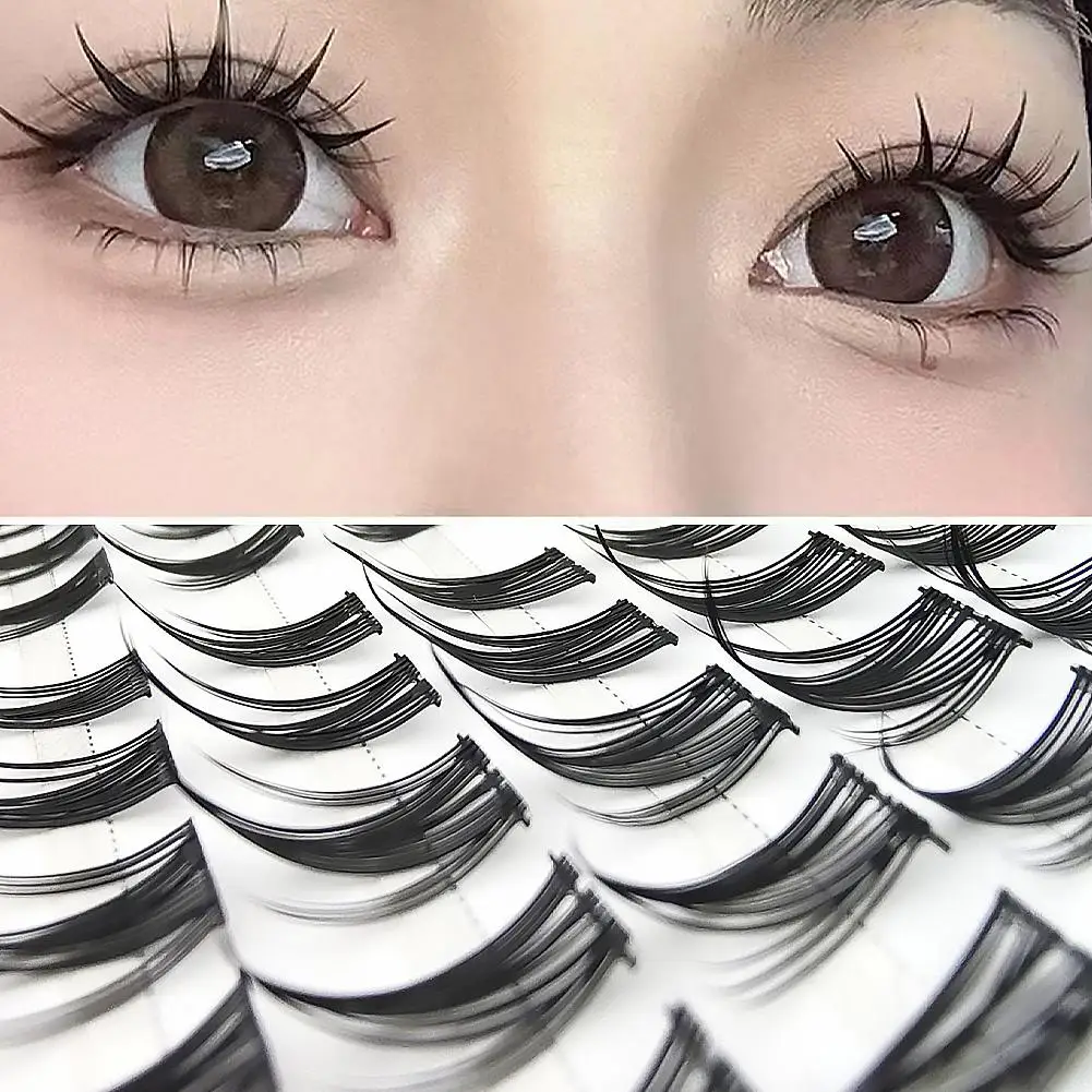 10 Rows Individual Eyelashes Cluster Anime Manga False Eyelashes Natural Wispy Eyelash Extension Makeup Tools