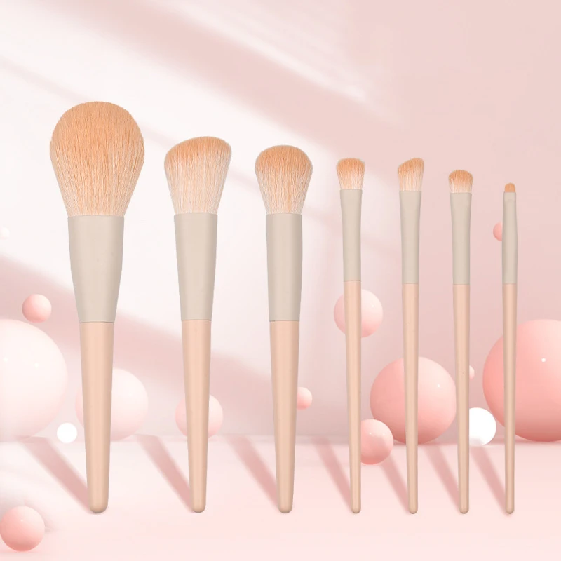 Portable 7Pcs Makeup Brush Set Soft Makeup Concealer Brush Blush Loose Powder Brush Eye Shadow Foundation Brush Beauty Tools