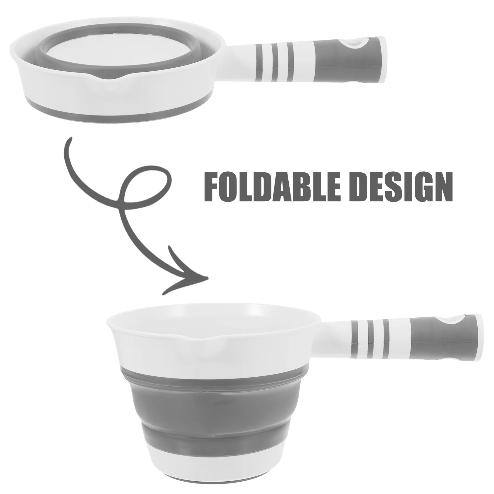 1Pcs Foldable Water Ladle Strong Plastic Kitchen Water Scoop for Bathing Cooking Portable Collapsible Ladle Easy Storage Multi