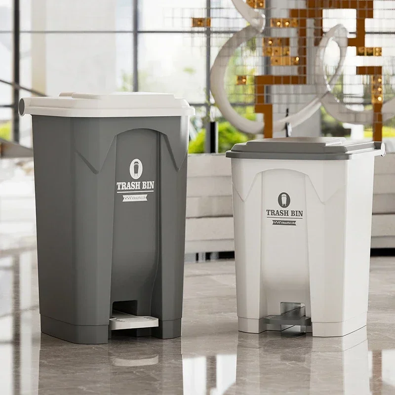 Foot-operated Kitchen Trash Can Commercial Large-capacity Large-scale Foot-stepped High-value Light Luxury Outdoor Trash Can