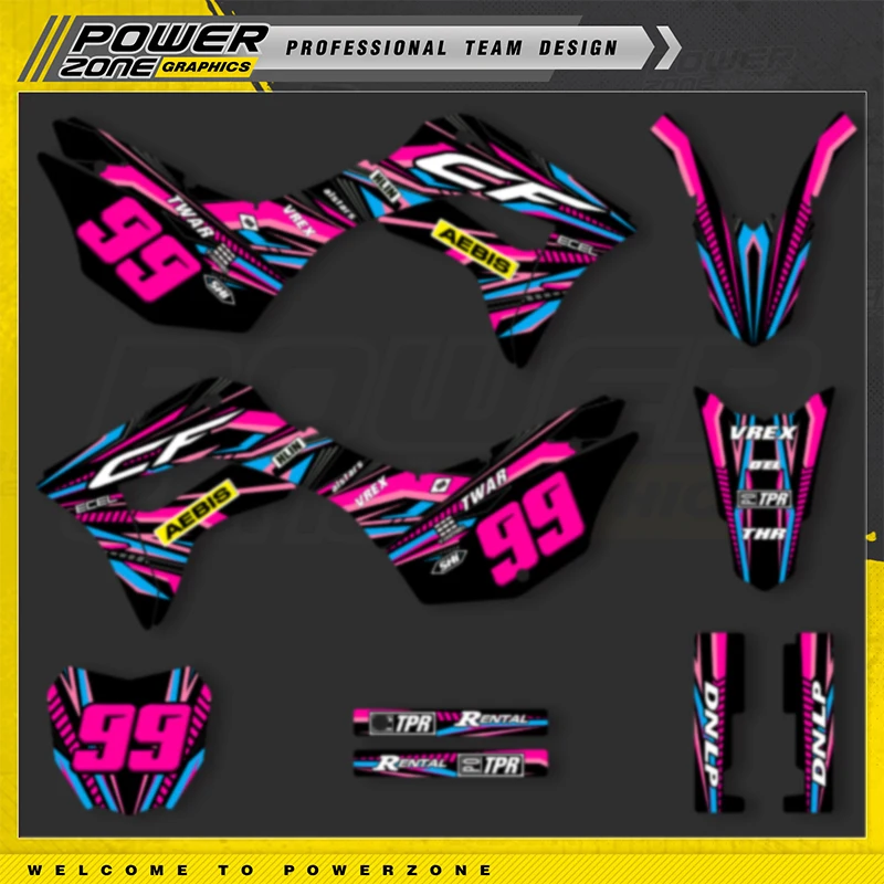 

PowerZone Custom Graphics Backgrounds Decals Motorcycle Stickers Kit For HONDA CRF125F 2019 2020 2021 125cc Number Name 01