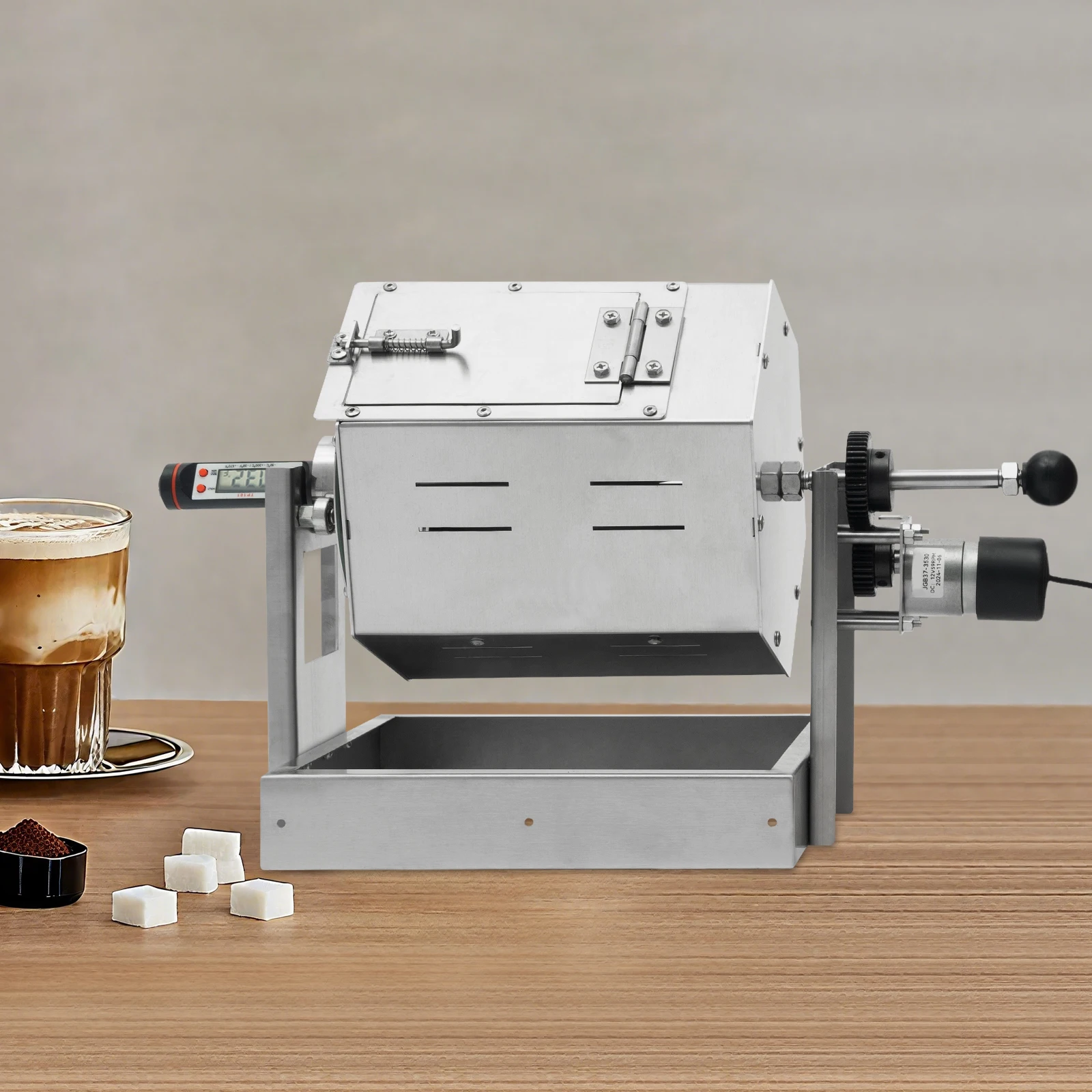 محمصة حبوب البن الفضية من الفولاذ المقاوم للصدأ 300-1200 جرام، كونترتوب HD-600A بمعايير الولايات المتحدة 110-220 فولت، نطاق 0.0787 بوصة للمنزل #3