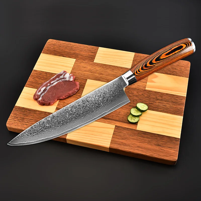 

8 inch Damascus Chef Knife 67 layers Damascus Steel Kitchen Knives Slicing knife Japanese Chef Knives