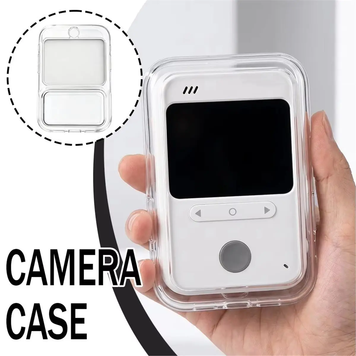 For C100 TPU Case Soft Transparent Protective Cover Shock-Absorbing Anti-Scratch Action Camera Shell 2pcs
