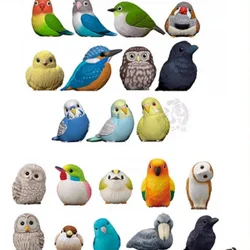 Kawaii Figure Bandai Handheld Little Cute Friend Bird Ornament Owl Parrot Crow Emerald Bird Pearl Box Egg Handmade Gift Toys