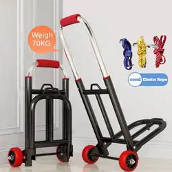 Folding Trolley Portable Cart Adjustable Handle Retractable for Handling Trailer Household Shopping Luggage Artifact