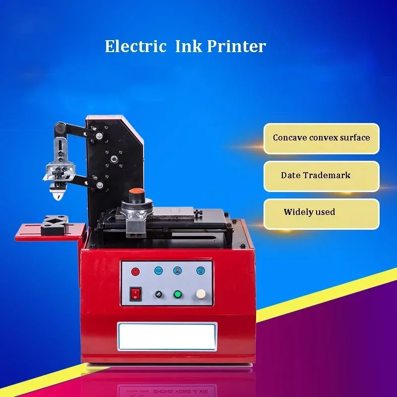 Desktop Electric Pad Printer Production Date Coding Machine Electric Ink Coding Machine Print Cliche Plate Rubber Pad
