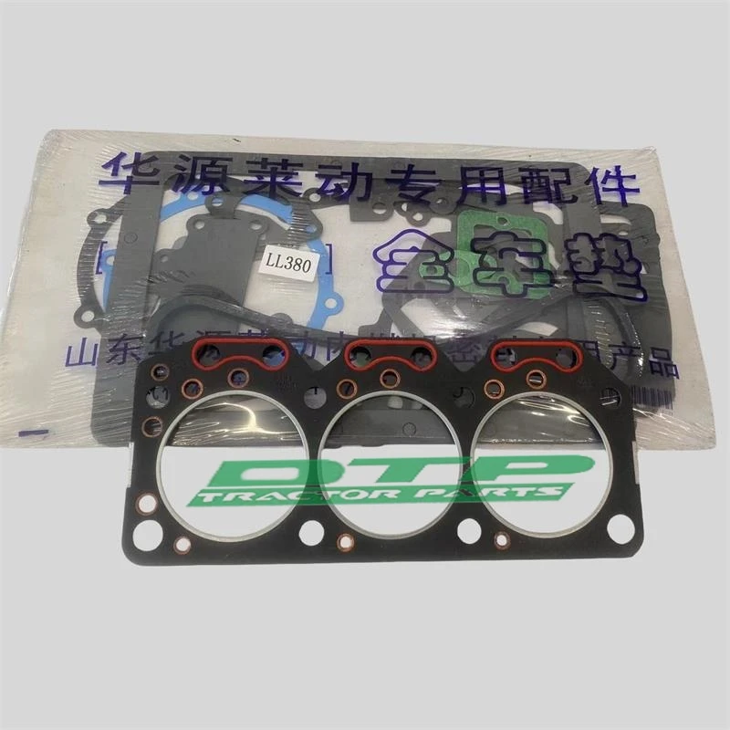 set of engine gaskets including head gasket for Laidong engine LL380 for tractor like Foton FT224, LL380T/LL380BT