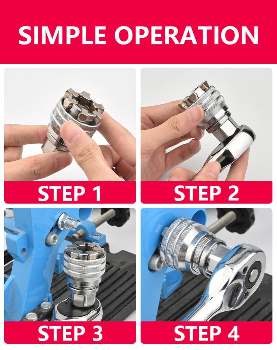 Universalmuffe 3/8 Zoll 10-19 mm Verstellbarer Sechskant-Universalsteckschlüssel Drehmoment-Ratschenschlüssel Kopf Spannerhülse Reparaturwerkzeug – Detail 7