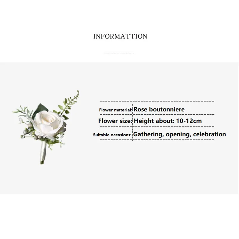 ชุดแต่งงาน ดอกไม้ประดับเสื้อผู้ชาย ดอกไม้ประดับข้อมือผู้ชาย ดอกกุหลาบประดิษฐ์ ดอกไม้ประดับข้อมืองานแต่งงาน อุปกรณ์เสริมงานแต่งงาน XH05