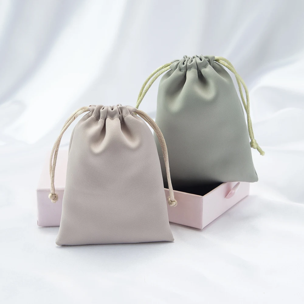 5pcs Silk Satin Jewelry Small Gift bags 7x9cm Velvet Drawstring Ring Earrings Organizer Packaging Pouch Wedding Favors Candy Bag