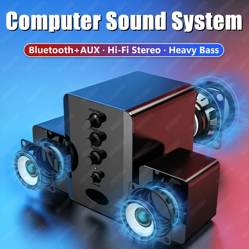 Computer Speakers Home Theater System Caixa De Som PC Bass Subwoofer Bluetooth Speaker Music Boombox Desktop Laptop Altavoces TV