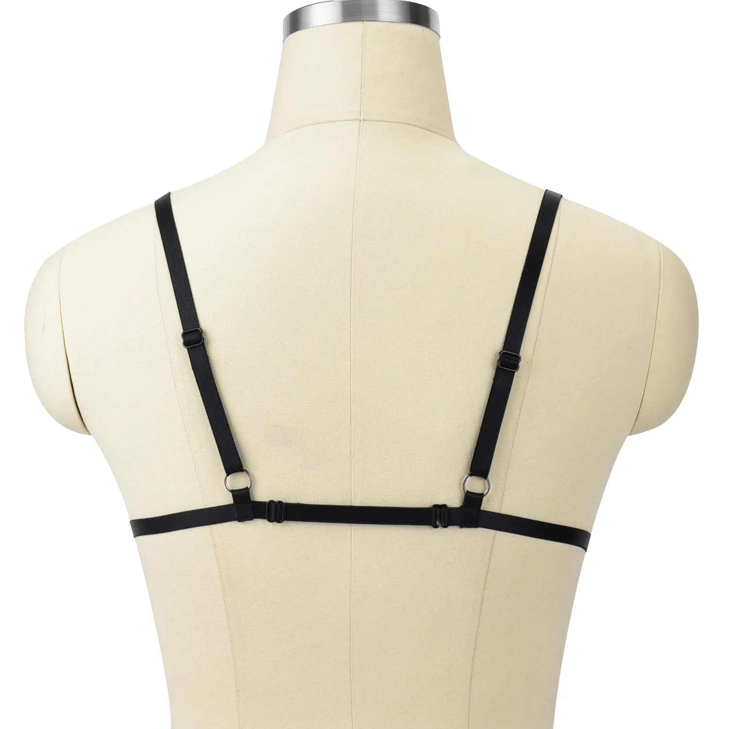 섹시한 블랙 엘라스틱 본디지 하네스 케이지 고스 브라 탑 에로틱 란제리 바디 하네스 벨트 유니크 코스프레 레이브 웨어 바디 케이지 브라