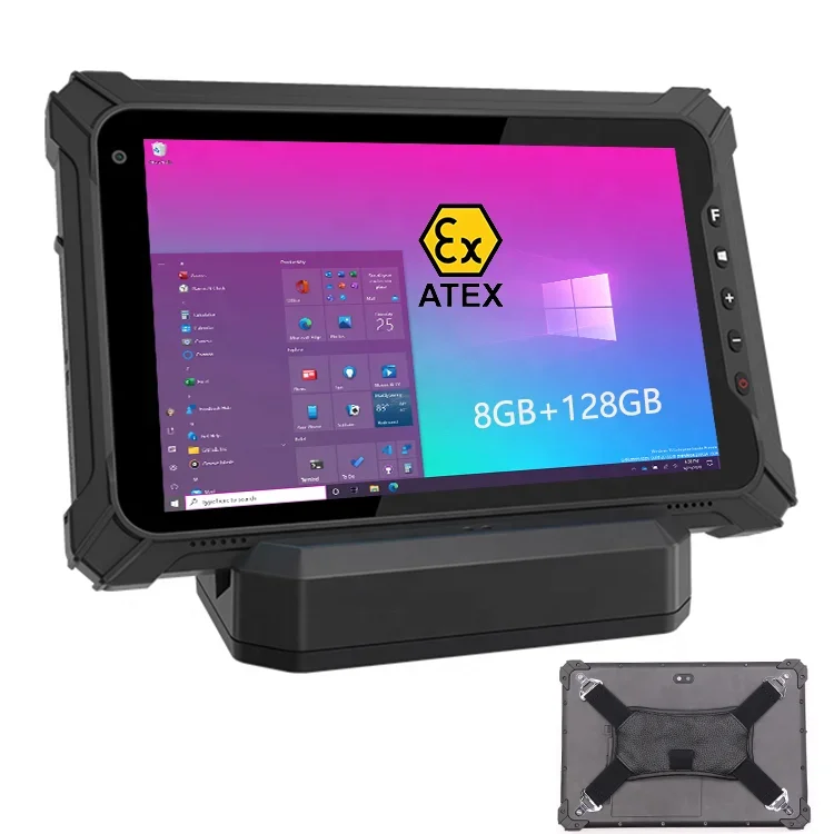 متجر Genzo 10 سنوات قديم مطور 8 بوصة JASPER LAKE N5100 كمبيوتر لوحي صناعي ويندوز 10 نوافذ تابلت متينة