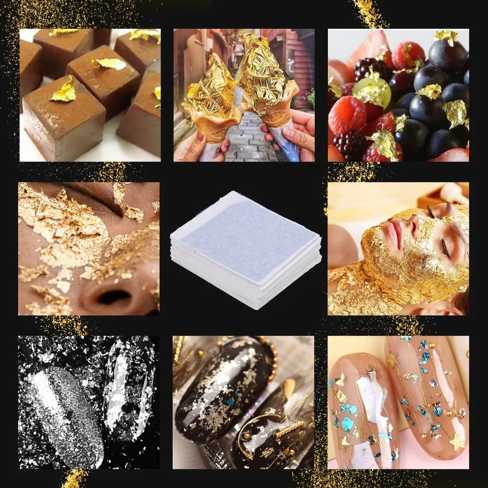 240 Pcs Versatile 12 Colors Gold Leaf Sheets 3.1x3.3in Transfer Sheet Foil Transfer Sheets Leafing Sheets Handicrafts