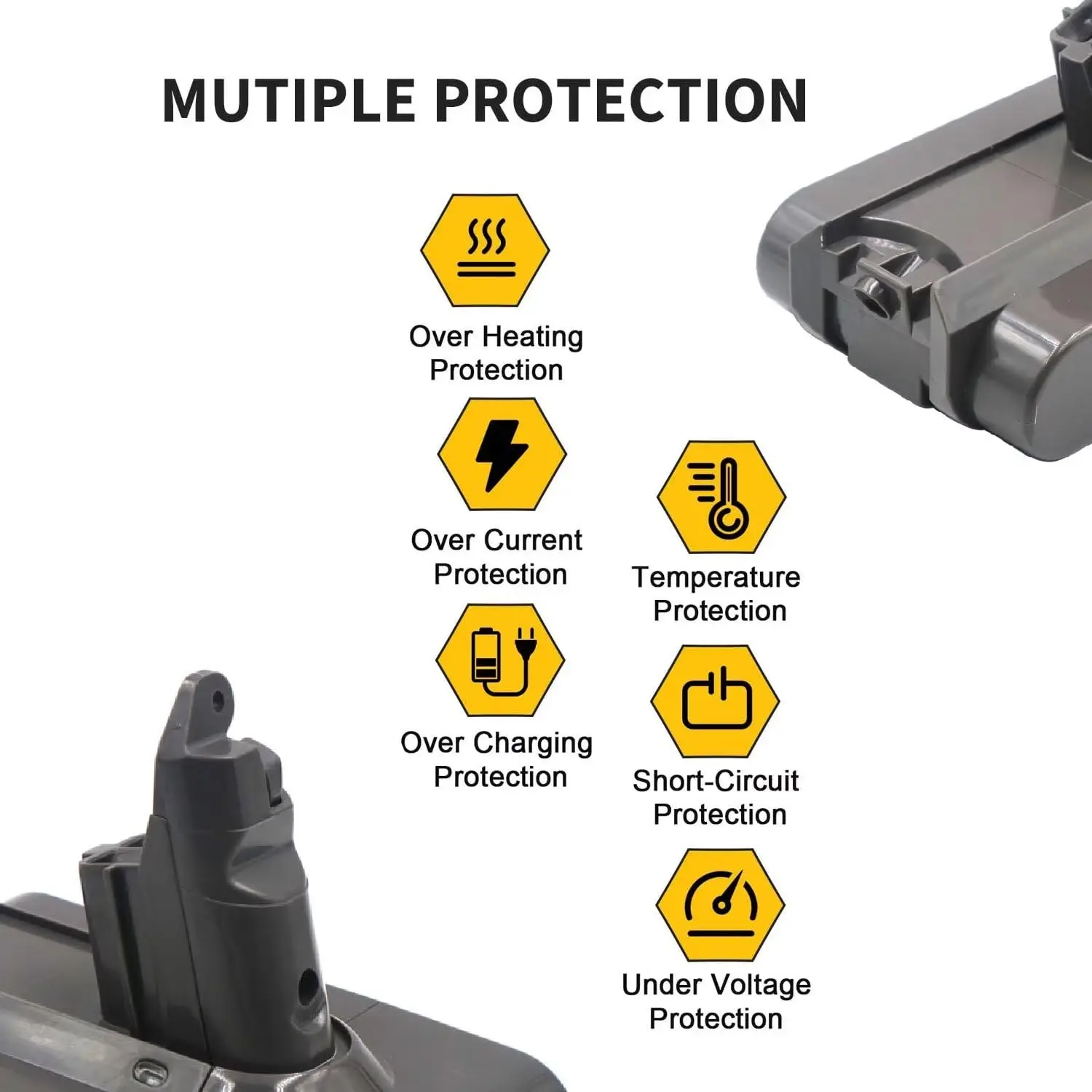 Batteria di ricambio 21.6V-compatibile per Dyson V6 DC58 DC59 DC61 DC62 DC72 DC74 Animal Motorhead SV03 SV04 SV05 SV06 SV07 SV09