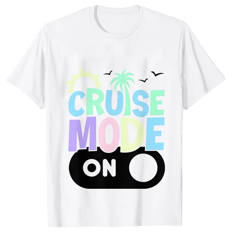 Cruise MODE on Shirt Family Cruise T-shirts Family Matching Vacation T-shirts Cruise Squad Matching Family Outfits Short Sleeve