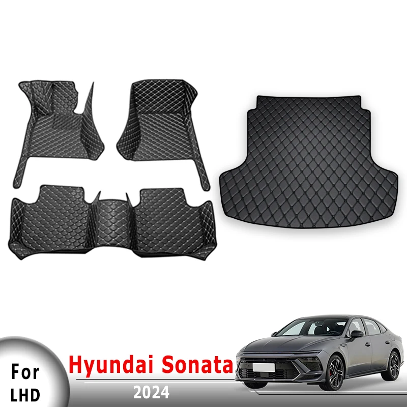 

Car Floor Mats Trunk Carpets For Hyundai Sonata 2024 Covers Products Auto Interior Accessories Foot Pads Pedal Waterproof Rugs