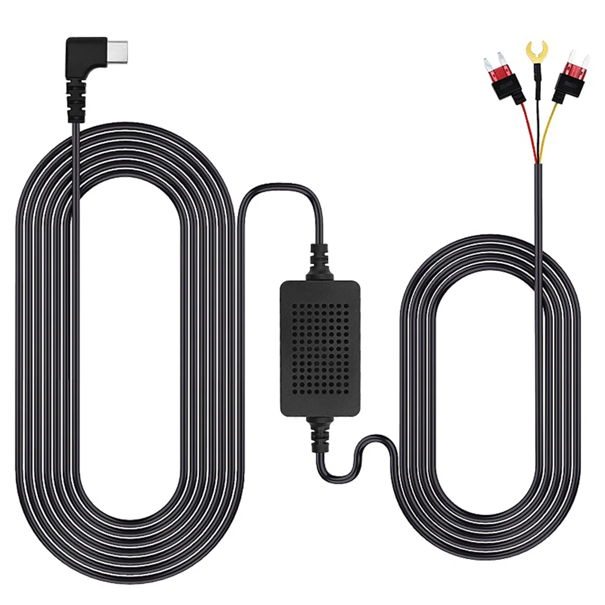 L68AUniversal 3.5M Car Dash CAM Wire 12/24V to 5V 3A Vehicle DVR Hardwire Cable Kit Video Camera Recorder Type-C Line