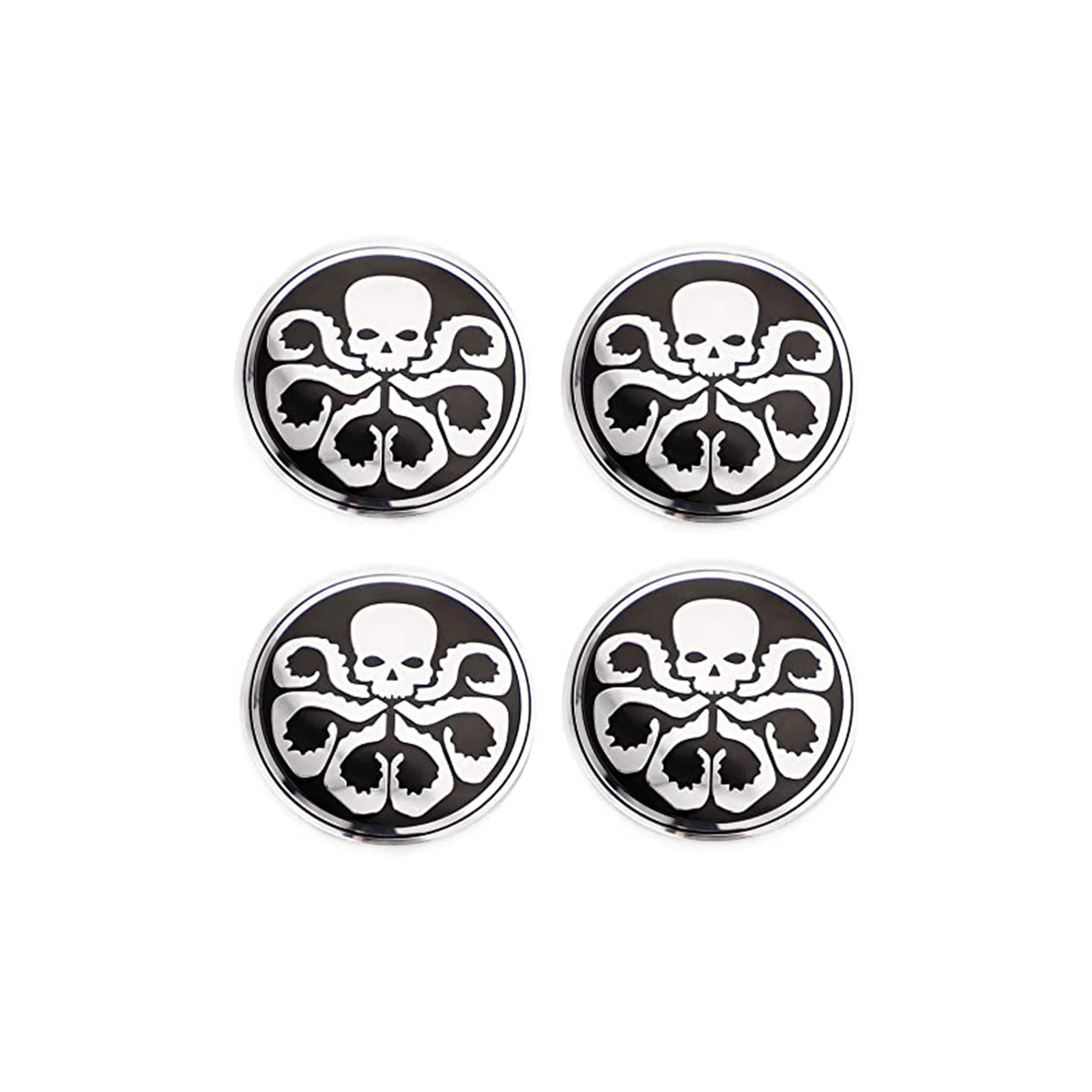 

4 шт. 56 мм серебристо-черный Осьминог чехол на ступицу колеса автомобиля наклейки колесные диски для черепа голова крест кости Осьминог Гидра автомобильные аксессуары