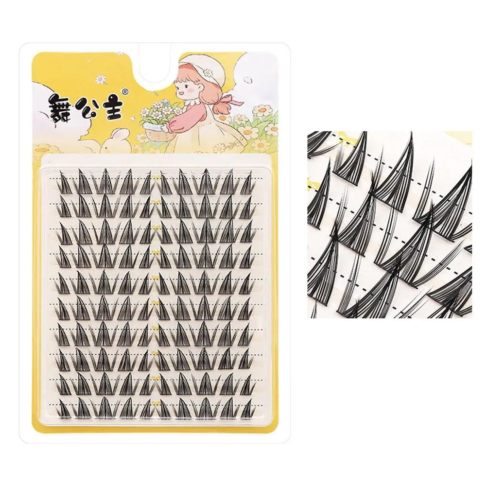 8-12MM Natural Fairy Lash Clusters Wispy Invisible Lash Band Anime Individual Lashes D Curl Wet-Look Manga Eyelash Clusters
