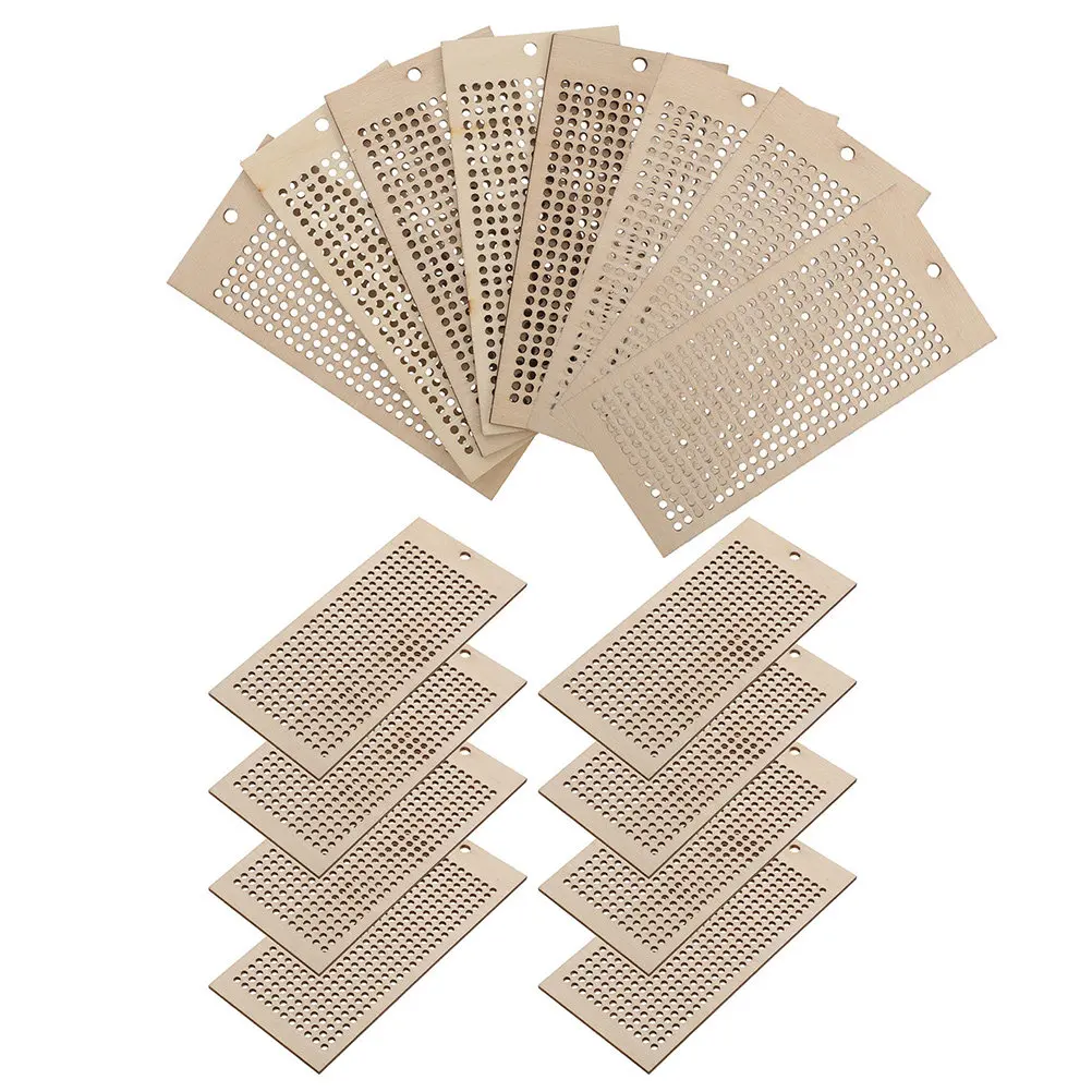 16Pcs Wooden Bookmarks DIY Cross Stitch Craft Blank Embroidery Hollow-Out Book Marks for Students Readers Writers Graduation