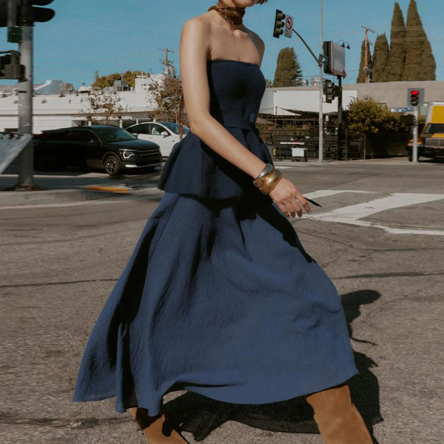 Faionable falda larga Ne Midi de invierno para mujer nueva Sle Ele versátil Dr cintura baja A-Line ape otro Material