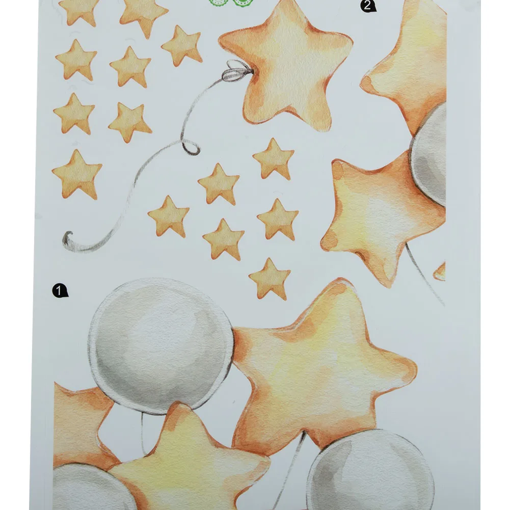 Decorative Nursery Wall Sticker Featuring For Teddy Bear and Balloons Removable PVC Decal for Kids' Bedroom or Playroom