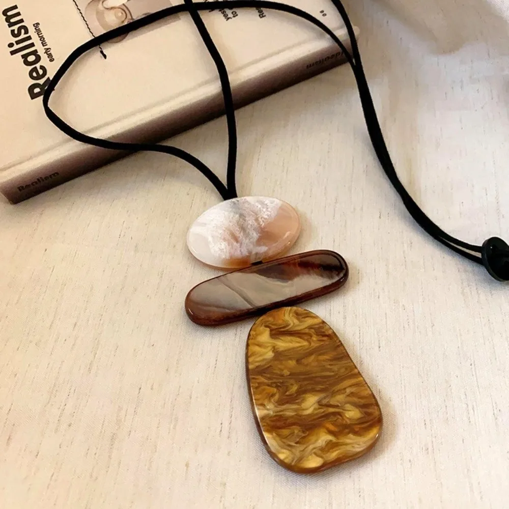 العصرية بوهيميا قلادة للنساء المتقدمة العرقية نمط سلسلة عنق الرجعية الراتنج سترة سلسلة الملابس والاكسسوارات