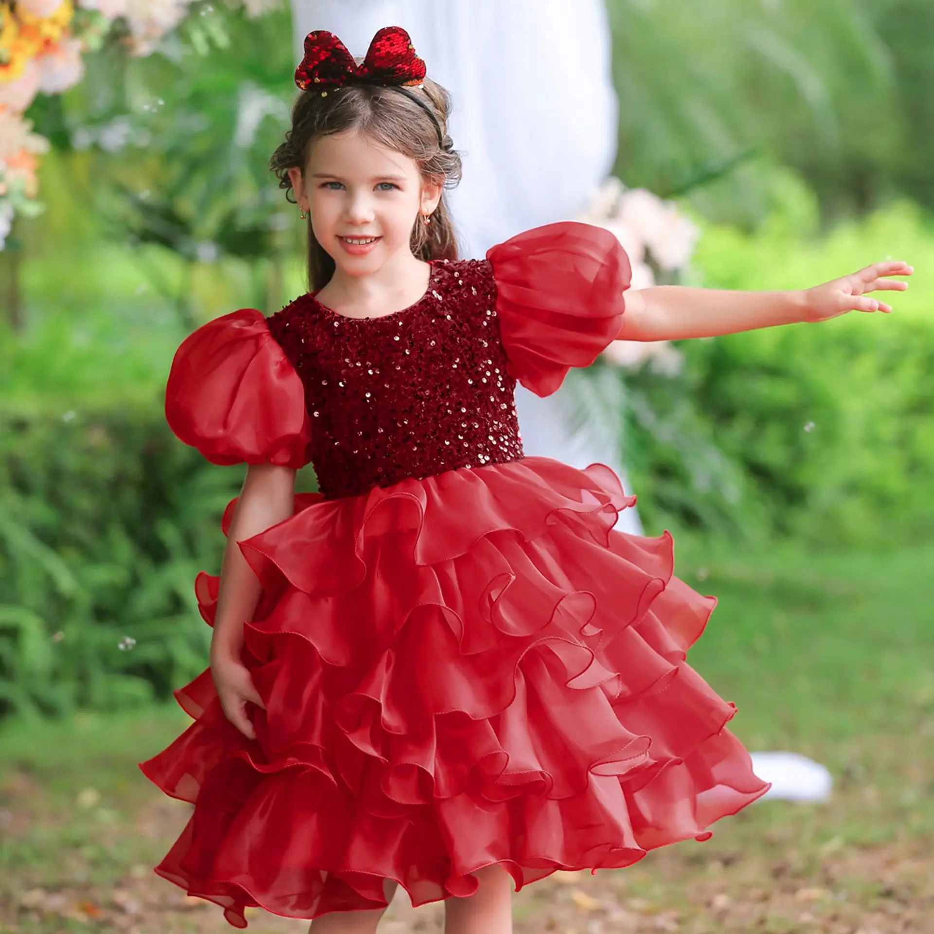 

Buyevalue 2-14 Years Lace Tulle Flower Girls Dresses Wedding Parti Bridesmai Maxi Ball Gown Communion Evening tzh23001