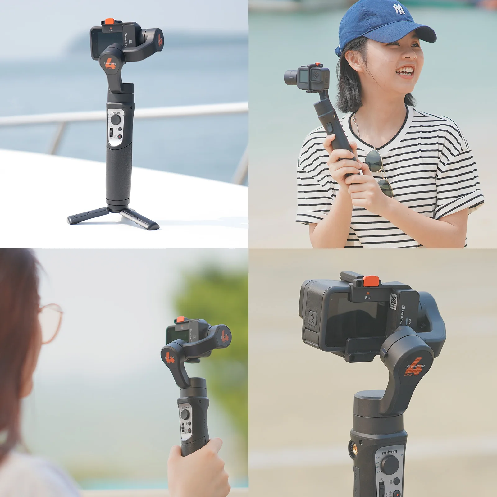 hohem 3-Axis Handheld Sports Camera Gimbal Stabilizer Wireless Stabilizer for GoPro OSMO Action Insta360 One R Gimbal Stabilizer