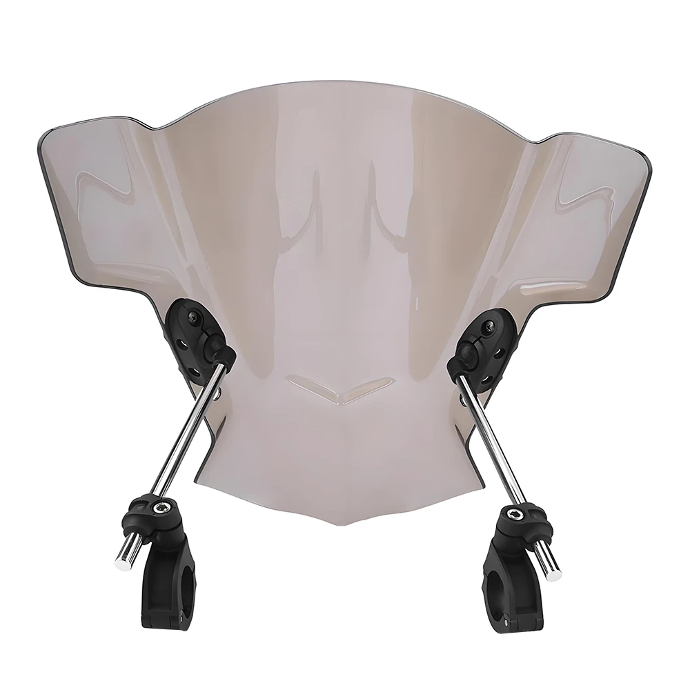 Modified Street Bike Front Windshield Motorcycle Windscreen with Bracket Compatible with 22mm 25mm 28mm Handlebars Black