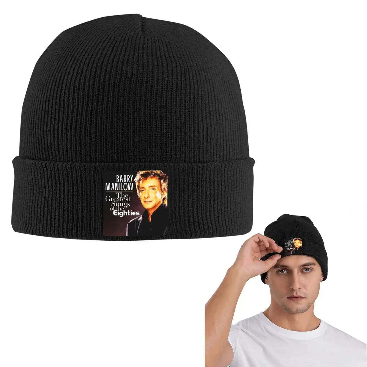 Popular Musician Barry Manilow Warm Knitted Cap Winter Knit Bonnet Hat Skullies Beanies Hip Hop Caps for Unisex